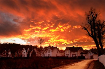 Dramatic sundown in Fredrikstad Norway. Stock Photo - Budget Royalty-Free & Subscription, Code: 400-05026703