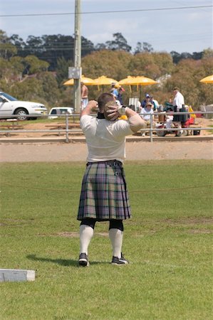 Highland games competitor doing the shot put Stock Photo - Budget Royalty-Free & Subscription, Code: 400-05026812