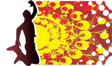 this is vector illustration dancing silhouette enjoy the party Photographie de stock - Aubaine LD & Abonnement, Code: 400-05027565