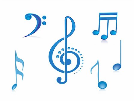 simsearch:400-04332168,k - vector illustration of beautifull shining musical notes isolated on white Photographie de stock - Aubaine LD & Abonnement, Code: 400-05027561