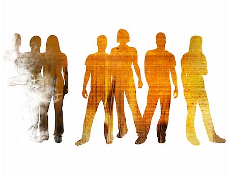 textures style of people silhouettes Stock Photo - Budget Royalty-Free & Subscription, Code: 400-05027934