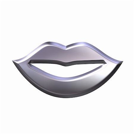 simsearch:400-04499330,k - 3d silver lips Stockbilder - Microstock & Abonnement, Bildnummer: 400-05028875