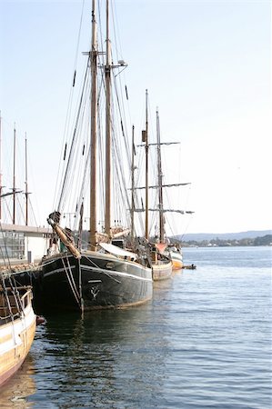 Sailing ships at dock in the Oslo Harbor Stock Photo - Budget Royalty-Free & Subscription, Code: 400-05029700