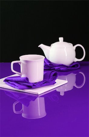 simsearch:400-05311347,k - A modern home decor shot of a table set for tea Stock Photo - Budget Royalty-Free & Subscription, Code: 400-05029938