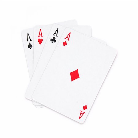 simsearch:400-05112861,k - Four aces in isolated white Stockbilder - Microstock & Abonnement, Bildnummer: 400-05020096