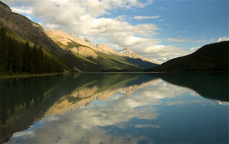 sunsets in the alberta rocky mountains - Reflection in Waterfowl Lake Alberta Stock Photo - Budget Royalty-Free & Subscription, Code: 400-05020151
