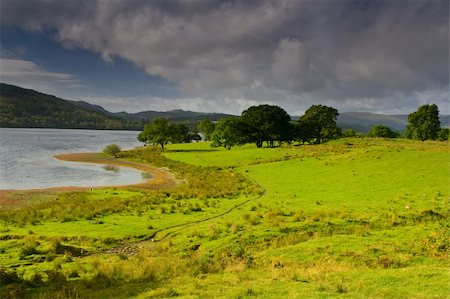 simsearch:400-07056624,k - Cloudy stormy sky over the peaceful lake in Scotland Foto de stock - Super Valor sin royalties y Suscripción, Código: 400-05020258