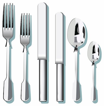 eating fork drawing - Vector cutlery. Stock Photo - Budget Royalty-Free & Subscription, Code: 400-05020892