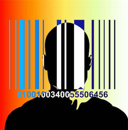 registration number - An image of a barcode and a man, a good image for retail and identitie concepts. Stock Photo - Budget Royalty-Free & Subscription, Code: 400-05022112