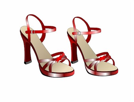 Heeled ladies sandles for evening wear.Background is on a work path. Stock Photo - Budget Royalty-Free & Subscription, Code: 400-05022122