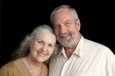 simsearch:400-03972903,k - A good looking silver haired mature couple over a black background. Stock Photo - Budget Royalty-Free & Subscription, Code: 400-05022209