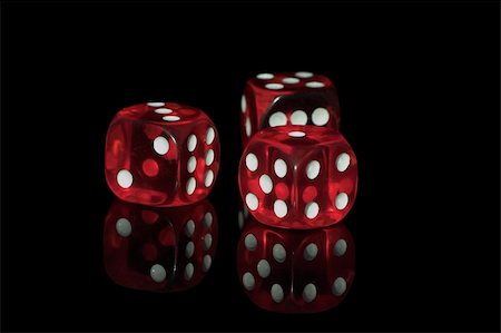 simsearch:400-07775500,k - Three red casino dice on the black background Stock Photo - Budget Royalty-Free & Subscription, Code: 400-05022238
