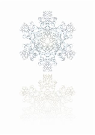 Decorative Snowflake Ornament with reflection . Vector illustration. Stock Photo - Budget Royalty-Free & Subscription, Code: 400-05022489