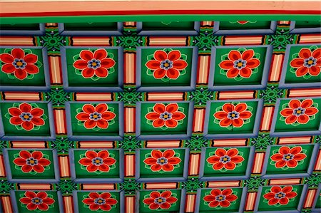 Colorful background ceiling of Korean Place back in Joseon Dynasty- now display in korea national museum Stock Photo - Budget Royalty-Free & Subscription, Code: 400-05022659