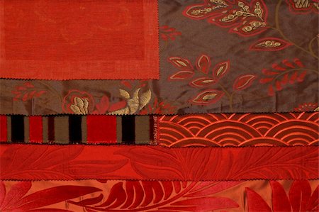 Fabric sampler palette of red floral materials Photographie de stock - Aubaine LD & Abonnement, Code: 400-05023392