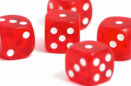 simsearch:400-06911675,k - Five red casino dice on the white background Stock Photo - Budget Royalty-Free & Subscription, Code: 400-05023488