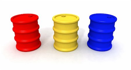 simsearch:400-06570088,k - a 3d render of red,yellow and blue barrels Stock Photo - Budget Royalty-Free & Subscription, Code: 400-05023918