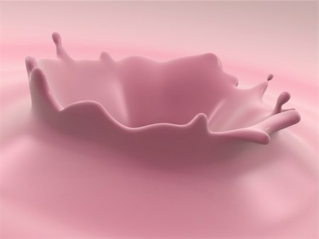 3d rendered illustration of a pink yogurt splash Stock Photo - Budget Royalty-Free & Subscription, Code: 400-05034491
