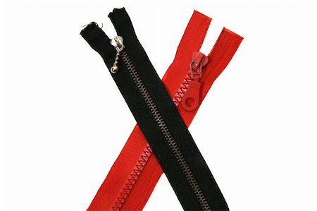Black and red zip is isolated on the white background Stock Photo - Budget Royalty-Free & Subscription, Code: 400-05035014