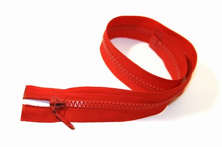 red zip is isolated on the white background Stock Photo - Budget Royalty-Free & Subscription, Code: 400-05035015