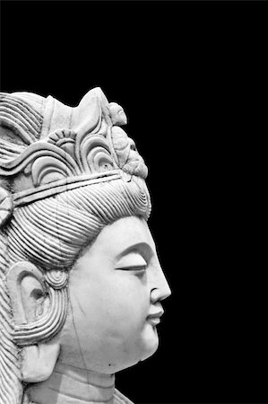 Asian Statue Isolated on Black Background. Stock Photo - Budget Royalty-Free & Subscription, Code: 400-05035083