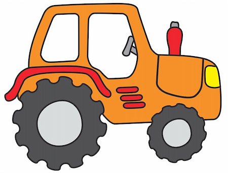 ranch cartoon - Tractor cartoon sketch painted in child style Stock Photo - Budget Royalty-Free & Subscription, Code: 400-05035189