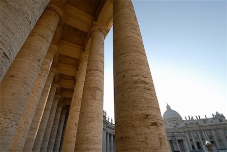 stunning view of Berninis Colonnade surrounding Saint Peters square in the Vatican. Stock Photo - Budget Royalty-Free & Subscription, Code: 400-05035293