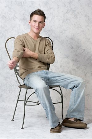 Handsome male model in casual clothing Foto de stock - Royalty-Free Super Valor e Assinatura, Número: 400-05035698