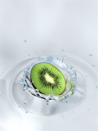 simsearch:400-04555278,k - 3d rendered illustration of a kiwi falling into water Photographie de stock - Aubaine LD & Abonnement, Code: 400-05035810