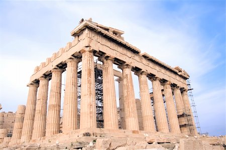 simsearch:400-06922893,k - Wide angle view of the Parthenon at the Acropolis in Athens, Greece. c 5th century B.C. Stock Photo - Budget Royalty-Free & Subscription, Code: 400-05035895