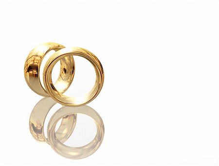 simsearch:400-06061555,k - 3D two wedding ring on a white background Photographie de stock - Aubaine LD & Abonnement, Code: 400-05035900