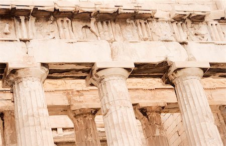 Close up view of Parthenon columns and facade at the Acropolis in Athens, Greece. c 5th century B.C. Stock Photo - Budget Royalty-Free & Subscription, Code: 400-05035918