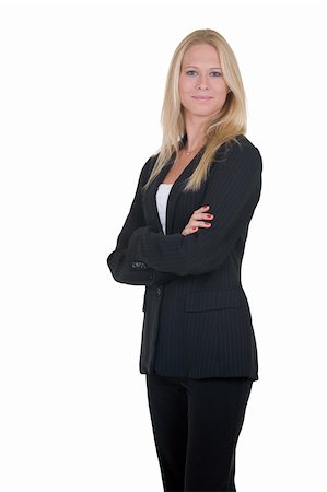 female black real estate agent - Attractive blonde woman in professional business suit standing sideways with arms crossed standing on white Foto de stock - Super Valor sin royalties y Suscripción, Código: 400-05036545