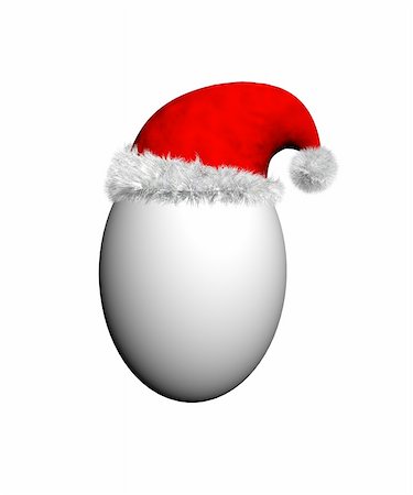 Egg wearing a red Santa hat with white fur Stock Photo - Budget Royalty-Free & Subscription, Code: 400-05036576