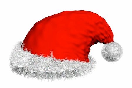 3D render of isolated red Santa hat with white fur Stock Photo - Budget Royalty-Free & Subscription, Code: 400-05036577