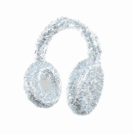 White furry winter earmuffs Stock Photo - Budget Royalty-Free & Subscription, Code: 400-05036579