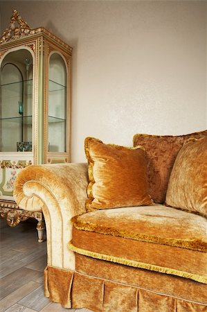 simsearch:400-03979104,k - Orange sofa with pillows and a beautiful case Stockbilder - Microstock & Abonnement, Bildnummer: 400-05036714