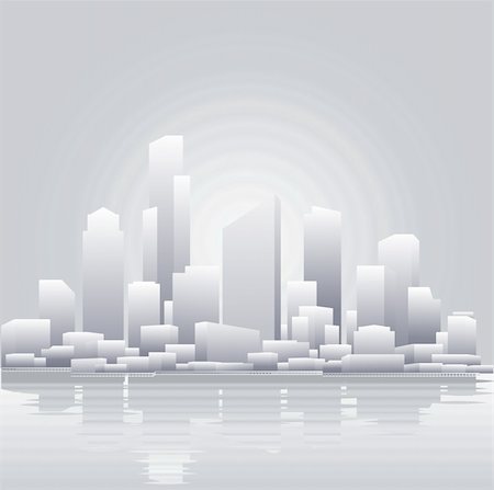 An abstract vector illustration of a city skyline Stock Photo - Budget Royalty-Free & Subscription, Code: 400-05036975
