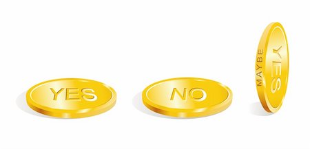 penny icon - yes - no - maybe / Accept the decision / vector Stock Photo - Budget Royalty-Free & Subscription, Code: 400-05037804