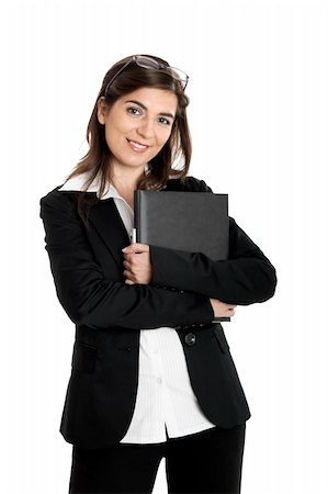 simsearch:400-04351235,k - Portrait of a young and beautiful business woman isolated on white with a case Foto de stock - Super Valor sin royalties y Suscripción, Código: 400-05037906