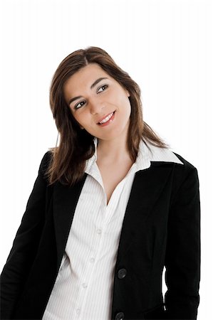 simsearch:400-04351235,k - Portrait of a young and beautiful business woman isolated on white Foto de stock - Super Valor sin royalties y Suscripción, Código: 400-05037901