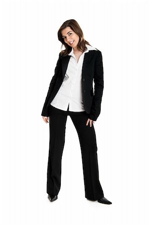 simsearch:400-04351235,k - Full body portrait of a young and beautiful business woman isolated on white Foto de stock - Super Valor sin royalties y Suscripción, Código: 400-05037902