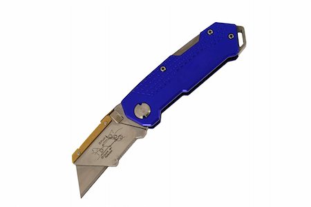 A Open Blue anodized contractors razor knife Stock Photo - Budget Royalty-Free & Subscription, Code: 400-05038790