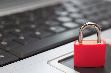 Open padlock on laptop. Concept of computer / internet security. Stock Photo - Budget Royalty-Free & Subscription, Code: 400-05039050