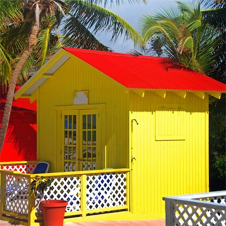simsearch:400-08774047,k - Colorful beach bungalow in exotic location Stock Photo - Budget Royalty-Free & Subscription, Code: 400-05039141