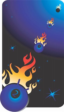 fire tail illustration - Illustration of a objects in space with fire Stock Photo - Budget Royalty-Free & Subscription, Code: 400-05039599