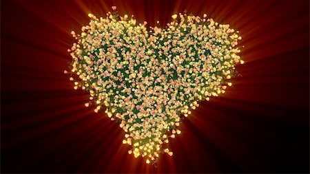simsearch:400-04532691,k - Valentine heart of roses with light rays Stockbilder - Microstock & Abonnement, Bildnummer: 400-05030052
