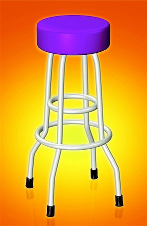 diner floor - Bar stool 3d concept illustration Stock Photo - Budget Royalty-Free & Subscription, Code: 400-05030407