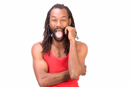 rasta man - A black man isolated on a white background. Stock Photo - Budget Royalty-Free & Subscription, Code: 400-05030787