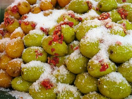 sugar coated fruit on street stall in thailand Stock Photo - Budget Royalty-Free & Subscription, Code: 400-05031075